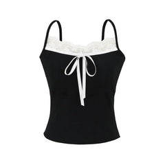 Bow Padded Panel Lace Cami Top