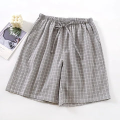Couple Matching Drawstring Waist Plaid Lounge Shorts (Various Designs)