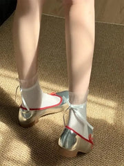 Set of 2 Pairs: Panel Mesh Short Socks