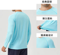 Long-Sleeve Round Neck Plain Sport T-Shirt