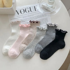 Frill Trim Ankle Socks Set