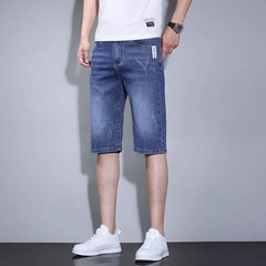 Mid Rise Washed Denim Shorts