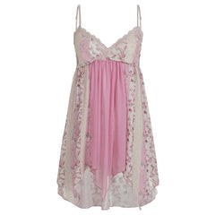 Halter-Neck Lace Trim Panel A-Line Camisole Top