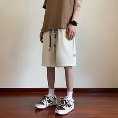 Drawstring Waist Bermuda Sweat Shorts