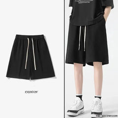 Drawstring Waist Plain Bermuda Sweat Shorts