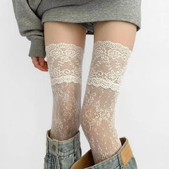 Lace Over The Knee Socks
