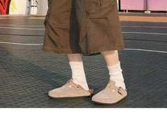 Mid Rise Plain Cargo Wide Leg Jorts