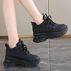 Platform Panel Hidden Wedge Sneakers