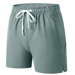 Drawstring Waist Plain Shorts