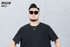 Short-Sleeve Crewneck Mesh Plain T-Shirt