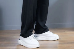 High Waist Plain Loose Fit Pants