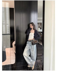 V-Neck Plain Lace Trim Button Up Cardigan