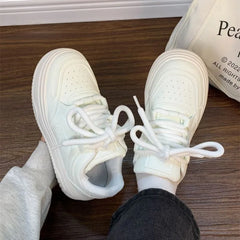 Platform Plain Lace Up Sneakers
