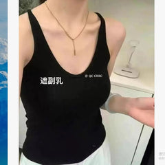 Halter Plain Racerback Padded Slim Fit Camisole Top