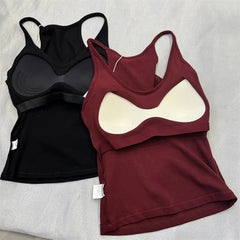 Halter Plain Racerback Padded Slim Fit Camisole Top