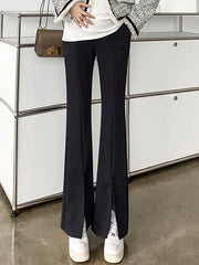 Maternity High Waist Plain Flared Pants