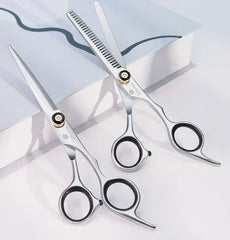 Stainless Steel Hair Scissors (Various Designs) / Hair Comb / Cleaning Cloth / Set