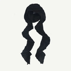 Shirred Knit Narrow Scarf