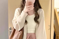 V-Neck Plain Long Cardigan