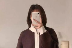 Unisex Two-Tone Zip-Up Cardigan