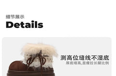 Platform Fluffy Panel Faux Suede Short Snow Boots
