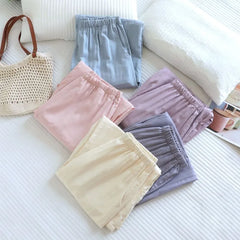High Waist Plain Pajama Pants