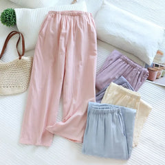High Waist Plain Pajama Pants