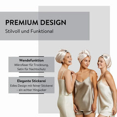 2-in-1 Microfiber & Satin Hair Turban