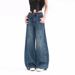 Low Rise Washed Wide Leg Jeans