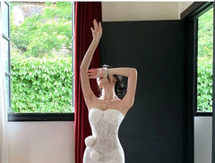 Strapless Lace Asymmetrical Mermaid Dress