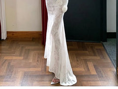 Strapless Lace Asymmetrical Mermaid Dress