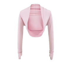 Long-Sleeve Plain Knit Shrug