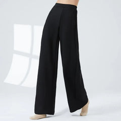 High Waist Plain Dance Wide Leg Pants
