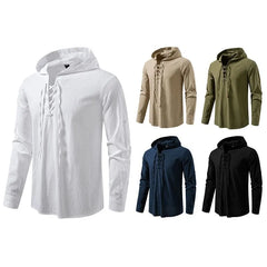 Lace-Up Plain Hoodie