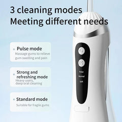 USB Rechargeable Water Flosser with Interchangeable Toothbrush Head