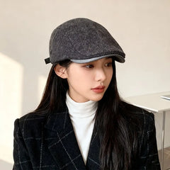 Corduroy Plain Newsboy Cap