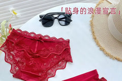 Couple Matching Set: Lace Panel Panty + Plain Boxer Brief