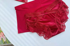 Couple Matching Set: Lace Panel Panty + Plain Boxer Brief