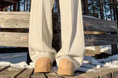High Waist Fleece Lined Wide Leg Pants