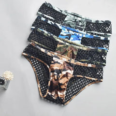 Camouflage Panel Mesh Briefs