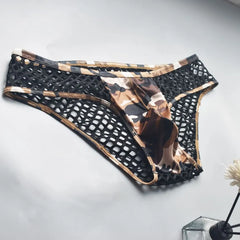 Camouflage Panel Mesh Briefs