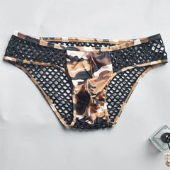 Camouflage Panel Mesh Briefs