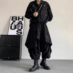 Mid Rise Camouflage Panel Harem Pants