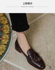 Tassel Faux Leather Loafers