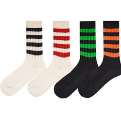 Set of 4: Striped Crew Socks