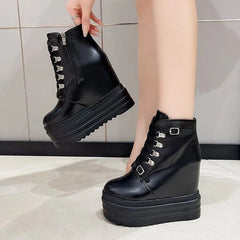 Hidden Wedge Platform Short Boots