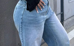 [XL -3XL] Long-Sleeve Square Neck Plain Crop Top