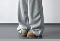 Drawstring Waist Two Tone Baggy Sweatpants