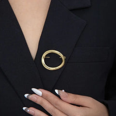 Irregular Oval Alloy Brooch