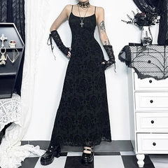 Spaghetti Strap Lace Maxi A-Line Dress